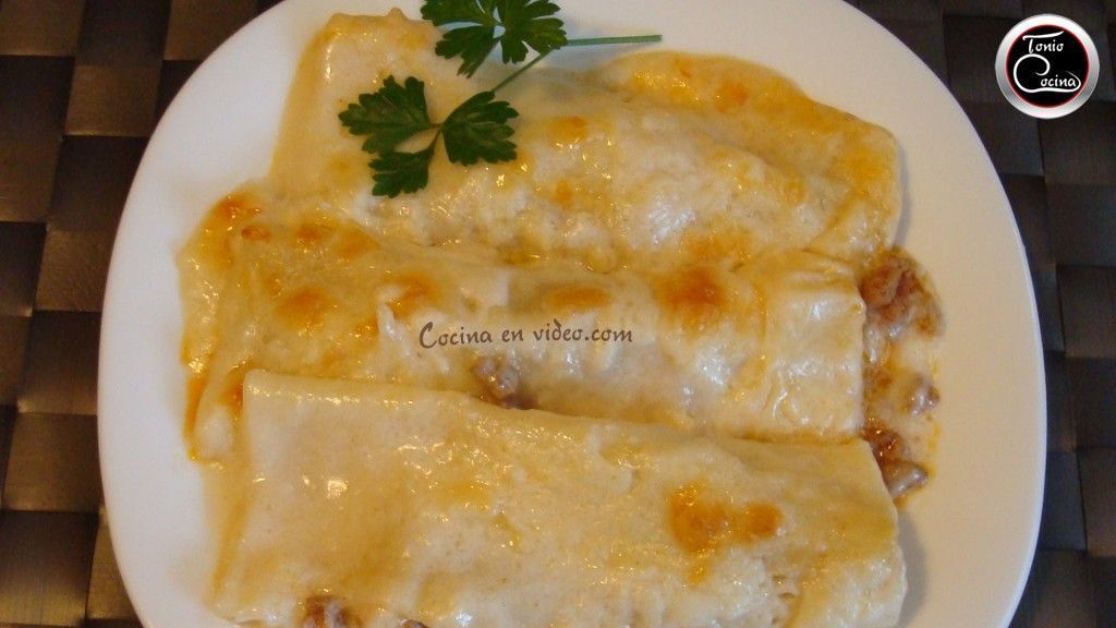 Canelones de carne,