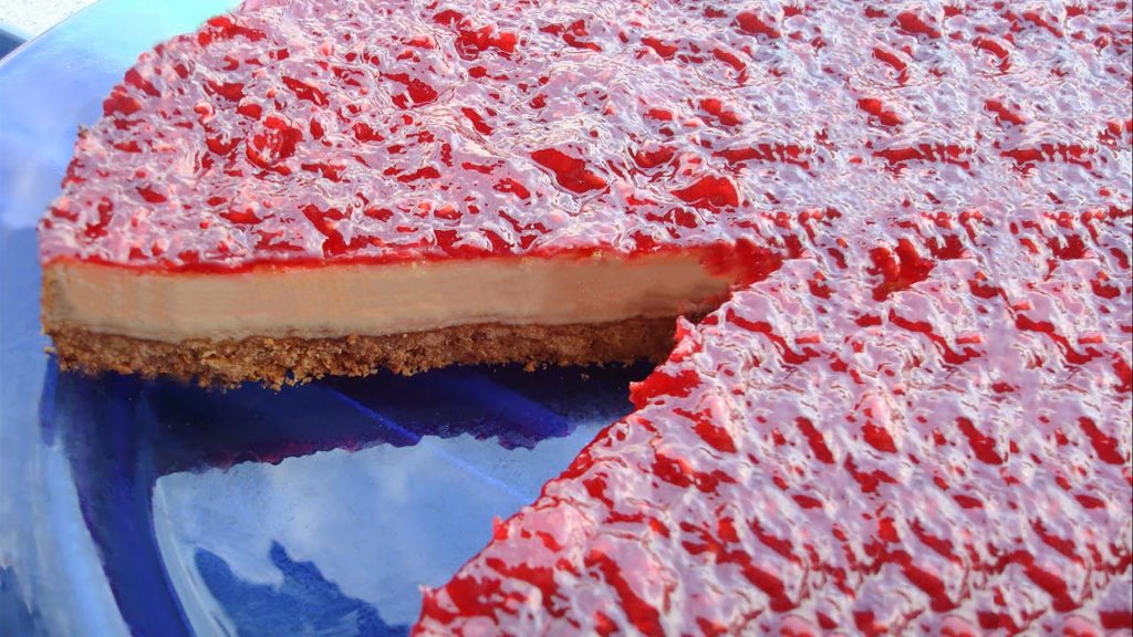 Tarta de queso y frambuesa,