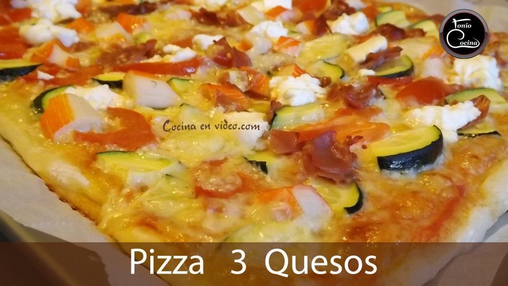 Pizza 3 quesos,