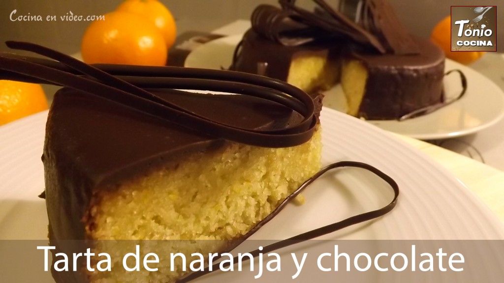 Tarta de naranja y chocolate,