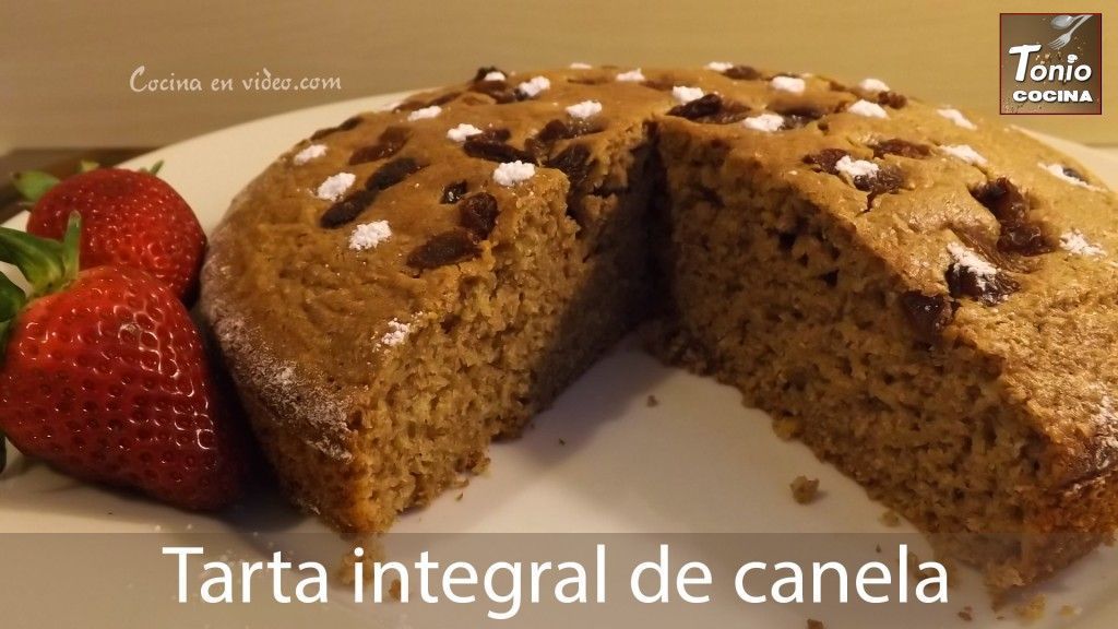 Tarta integral, canela y manzana,