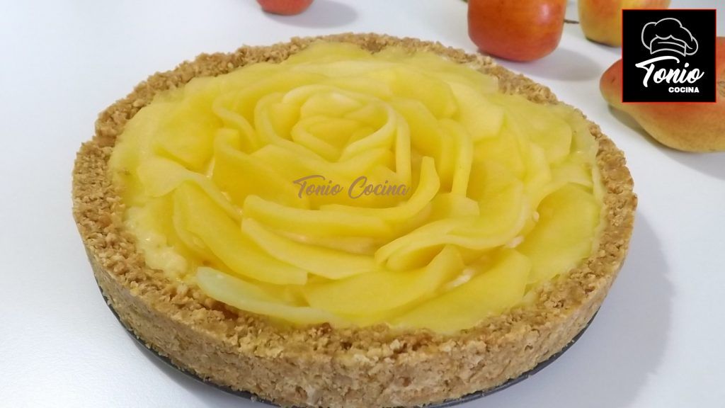 Tarta fría de manzana, manzana, sin horno,